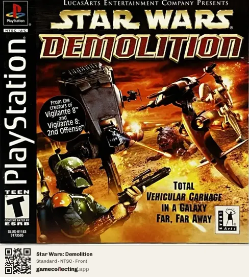 Star Wars: Demolition PlayStation, NTSC box front