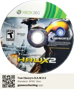 Tom Clancy's H.A.W.X 2 Xbox 360, NTSC disc