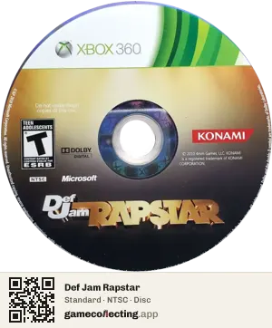 Def Jam Rapstar Xbox 360, NTSC disc