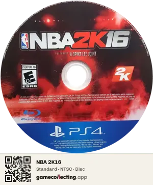 NBA 2K16 PlayStation 4, NTSC disc