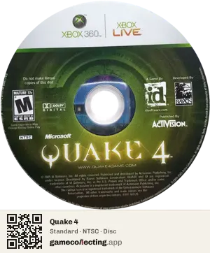 Quake 4 Xbox 360, NTSC disc