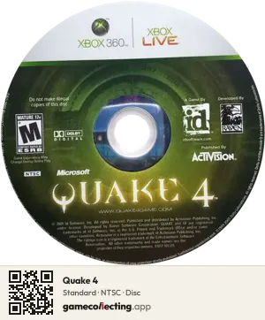 Quake 4 Xbox 360, NTSC disc