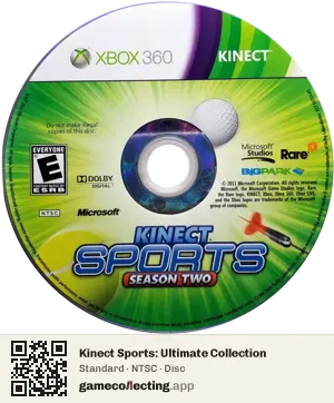 Kinect Sports: Ultimate Collection Xbox 360, NTSC disc