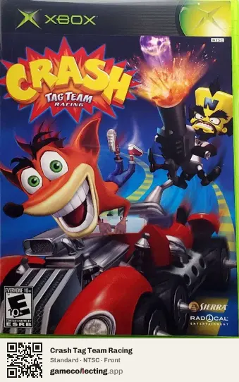 Crash Tag Team Racing Xbox, NTSC box front