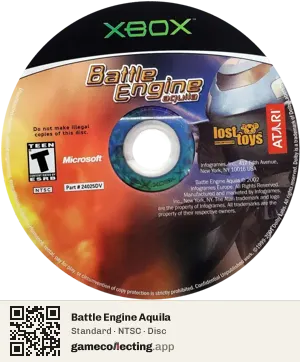 Battle Engine Aquila Xbox, NTSC disc