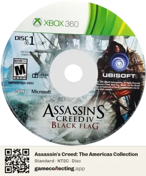 Assassin's Creed: The Americas Collection Xbox 360, NTSC disc