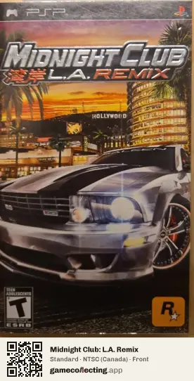 Midnight Club: L.A. Remix PlayStation Portable, Canada box front