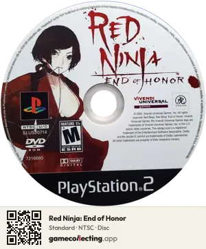 Red Ninja: End of Honor PlayStation 2, NTSC disc