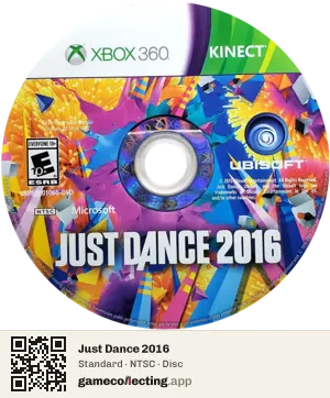 Just Dance 2016 Xbox 360, NTSC disc