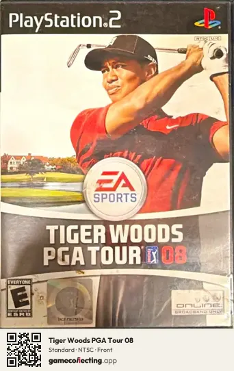 Tiger Woods PGA Tour 08 PlayStation 2, NTSC box front