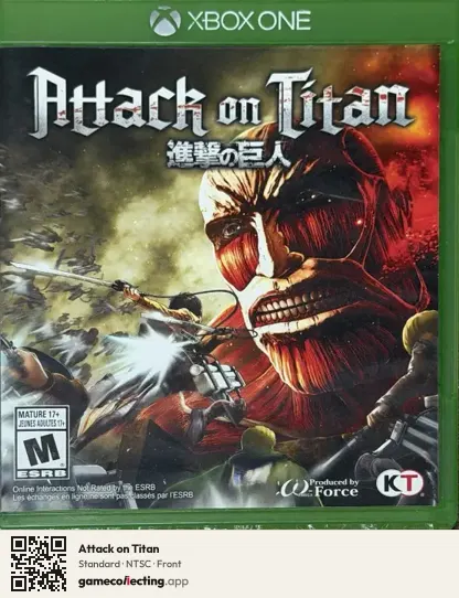 Attack on Titan Xbox One, NTSC box front