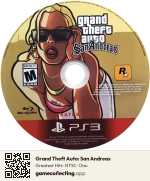 Grand Theft Auto: San Andreas PlayStation 3, NTSC disc