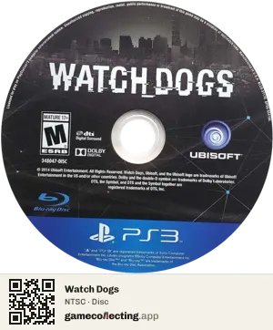 Watch Dogs PlayStation 3, NTSC disc