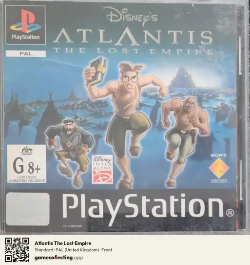 Atlantis The Lost Empire PlayStation, United Kingdom box front