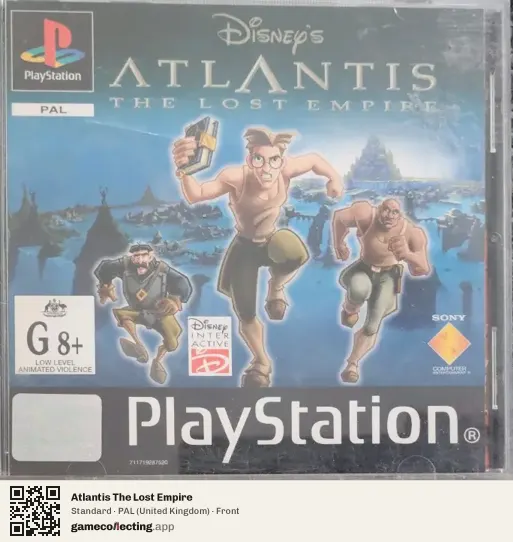 Atlantis The Lost Empire PlayStation, United Kingdom box front
