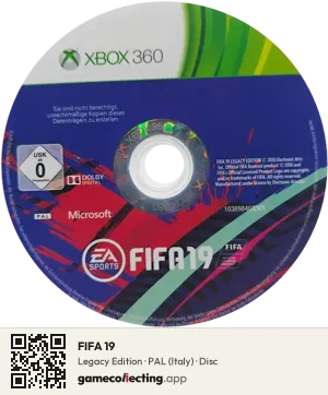 FIFA 19 Xbox 360, PAL disc