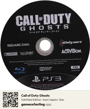 Call of Duty: Ghosts PlayStation 3, Asia disc