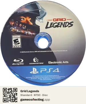 Grid Legends PlayStation 4, NTSC disc