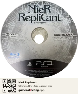 NieR Replicant PlayStation 3, Asia disc