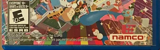 Touch My Katamari, the ESRB box on its front