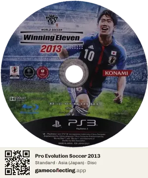 Pro Evolution Soccer 2013 PlayStation 3, Asia disc