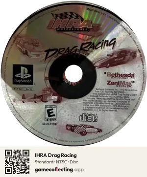IHRA Drag Racing PlayStation, NTSC disc