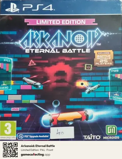 Arkanoid: Eternal Battle PlayStation 4, PAL box front