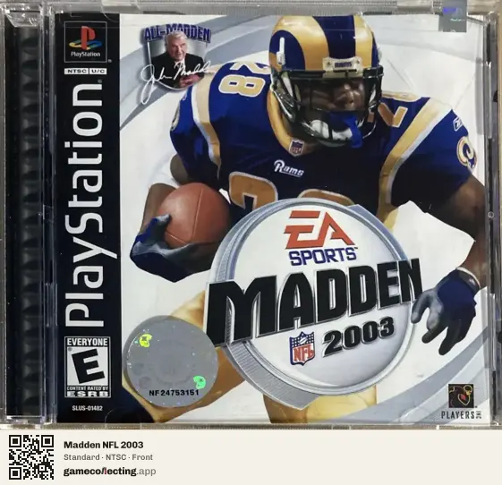 Madden NFL 2003 PlayStation, NTSC box front