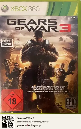 Gears of War 3 Xbox 360, Germany box front