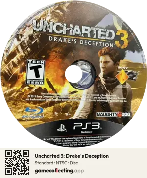 Uncharted 3: Drake's Deception PlayStation 3, NTSC disc