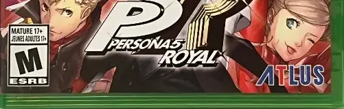 Persona 5 Royal, the ESRB box on its front