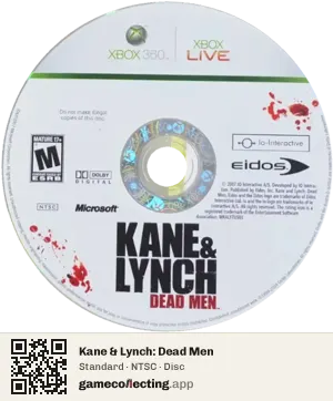 Kane & Lynch: Dead Men Xbox 360, NTSC disc