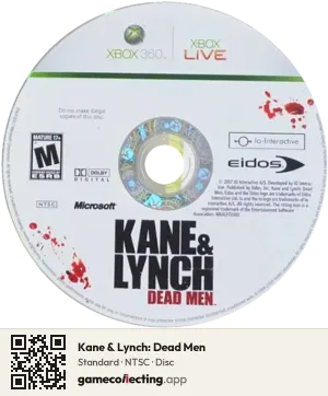 Kane & Lynch: Dead Men Xbox 360, NTSC disc