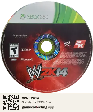 WWE 2K14 Xbox 360, NTSC disc