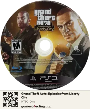 Grand Theft Auto: Episodes from Liberty City PlayStation 3, NTSC disc