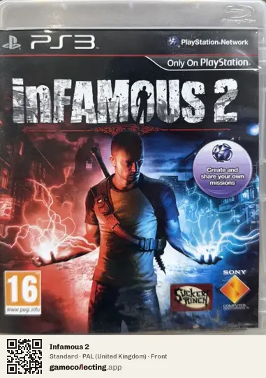 Infamous 2 PlayStation 3, United Kingdom box front