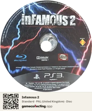 Infamous 2 PlayStation 3, PAL disc