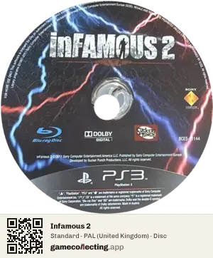 Infamous 2 PlayStation 3, PAL disc