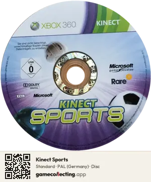 Kinect Sports Xbox 360, PAL disc