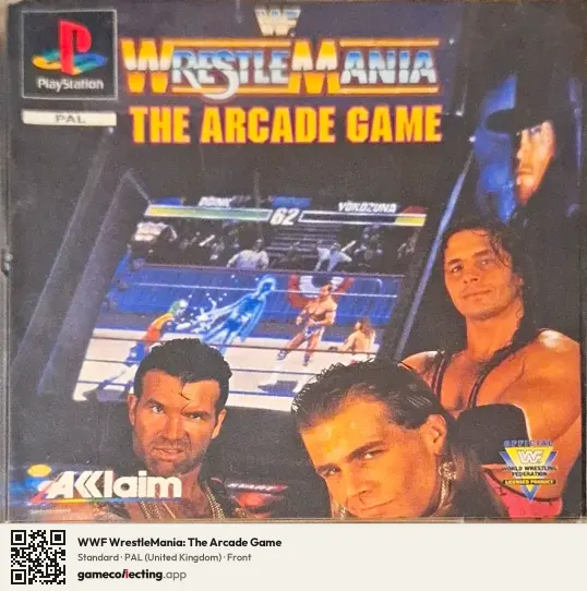 WWF WrestleMania: The Arcade Game PlayStation, United Kingdom box front