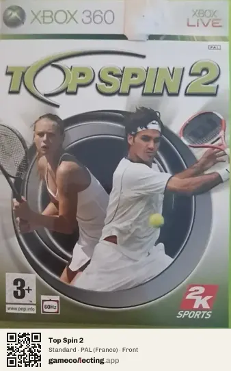Top Spin 2 Xbox 360, France box front