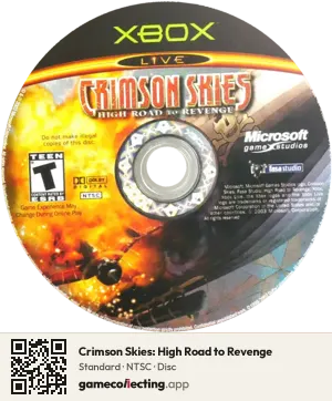Crimson Skies: High Road to Revenge Xbox, NTSC disc