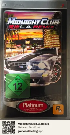 Midnight Club: L.A. Remix PlayStation Portable, PAL box front