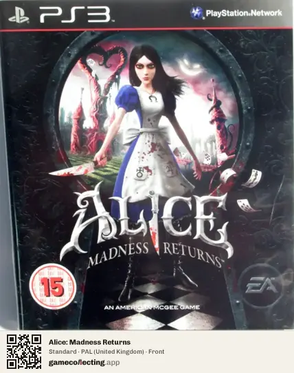 Alice: Madness Returns PlayStation 3, United Kingdom box front
