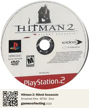 Hitman 2: Silent Assassin PlayStation 2, NTSC disc