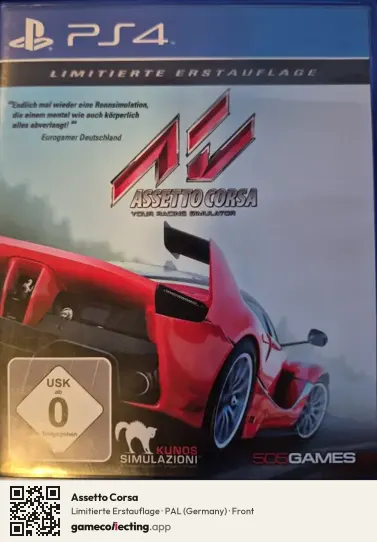 Assetto Corsa PlayStation 4, Germany box front