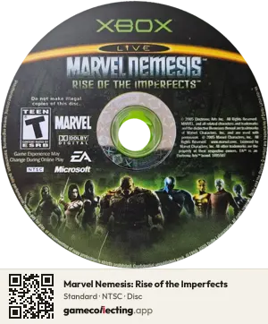 Marvel Nemesis: Rise of the Imperfects Xbox, NTSC disc