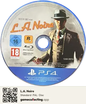 L.A. Noire PlayStation 4, PAL disc