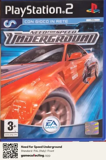 Need for Speed Underground PlayStation 2, Italy box front