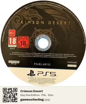 Crimson Desert PlayStation 5, PAL disc